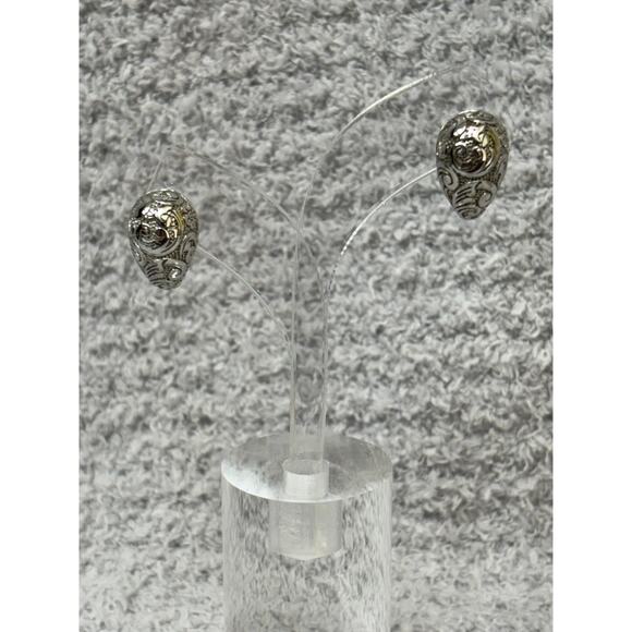 Monica Rich Kosann Sterling Silver Leverback Scrollwork Earrings #63572 - Picture 1 of 8